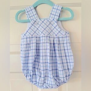 TBBC Blue Gingham Romper/ Bubble, 6-12M